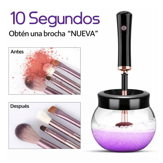 Limpiador eléctrico de brochas de maquillaje con secado rápido 2 en 1