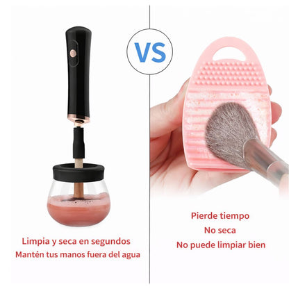 Limpiador eléctrico de brochas de maquillaje con secado rápido 2 en 1