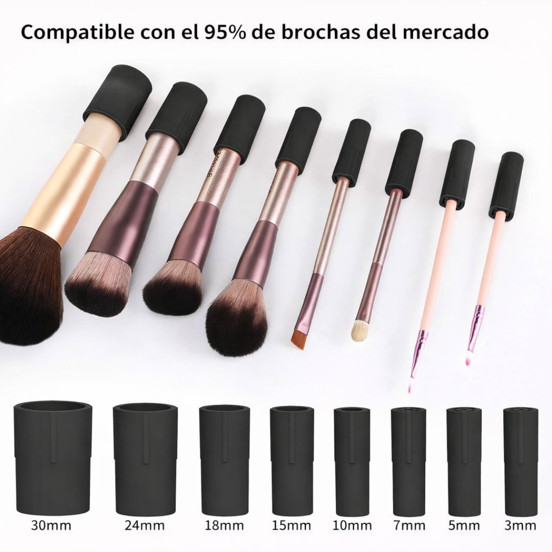 Limpiador eléctrico de brochas de maquillaje con secado rápido 2 en 1